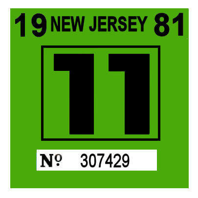 (image for) 1981 New Jersey INSPECTION Sticker